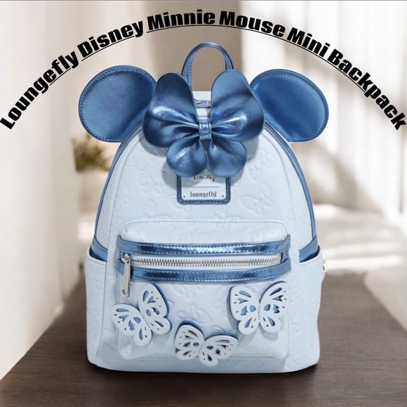 Loungefly Handbags - Loungefly Disney Minnie Mouse Blue Butterfly 🦋 Mini Backpack NWT
